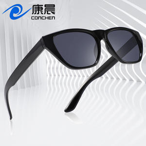Gafas de sol Conchen Cat Eye para hombre, montura negra de PC, protección UV400, para viajes, conducción, estilo clásico retro. - Product Image 1