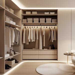 <span class=keywords><strong>Dressing</strong></span> modulaire |   Armoire combinée avec coiffeuse et étagères ouvertes |   Meubles de chambre à coucher ODM/OEM pour gagner de la place - Product Image 2