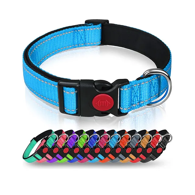 Manufacturer Adjustable Pet Collar Colorful Soft Cute Nylon Dog Collar with Reflective and Personalized Logo