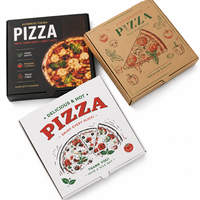 Boîte à pizza personnalisée imprimée, papier kraft ondulé de qualité alimentaire, résistant à la graisse, emballage à emporter, fabrication en usine