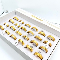 Bijoux pas chers 2020, 100 pièces/sac, export, unisexe, alliage or argent, multicolores, bague rotative double couche, forme géométrique