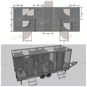Remorque WC mobile VIP de style acier inoxydable, 2 pièces, préfabriquée, pour parcs et extérieur, très demandée - Product Image 5