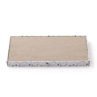 Grand grattoir à chat rectangulaire en carton, remplaçable, avec plateau en carton ondulé détachable et boîte