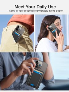 Người đàn ông Ví mở ID cửa sổ điện thoại di động RFID chặn da từ chủ thẻ - Product Image 6