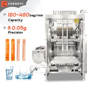 מכונת אריזת שקיות נוזלי מיץ אוטומטית רב נתיב לשפתיים לשקיק מיץ מכונת אריזת שקית משקה אנרגיה