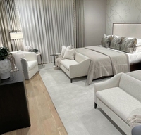Ensemble de chambre à coucher en bois moderne et luxueux de haute qualité Bon pour les hôtels 3-5 étoiles Appartements et villas Fabriqué Entreprise de meubles d'hôtel