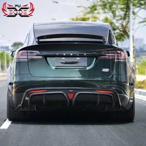 Kit carrosserie en fibre de carbone PU pour Tesla Model X <span class=keywords><strong>Plaid</strong></span> : Lame avant, jupes latérales, diffuseur arrière, spoiler, canards avant, extension de passage de roue - Product Image 5