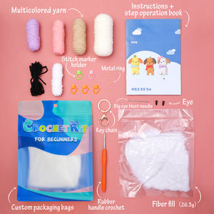 Vente en gros Kit de tricotage pour <span class=keywords><strong>chien</strong></span> mignon fait à la main Jouets de couture et de tissage d'animaux au crochet à faire soi-même pour les activités des enfants - Product Image 2