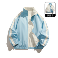 Veste légère trench de sport pour homme coupe-vent décontracté à fermeture éclair complète avec veste d'entraîneurs tissée pour le printemps et l'automne