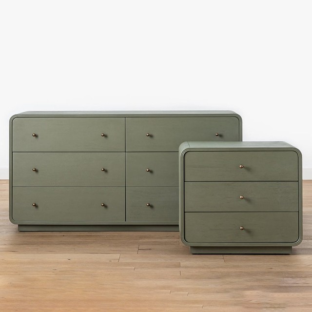 Green Solid Wood Six-drawer Classical Antique Dresser Home Furniture Customized Multi-functional Storage Cabinet for Living Room