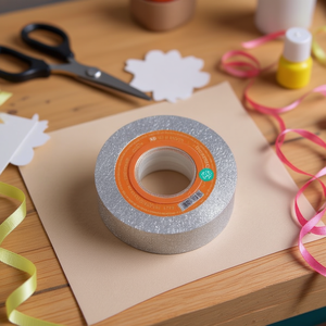 Nastro decorativo Ilan 2 cm x 20 iarde argento metallizzato per artigianato e decorazioni - Product Image 3