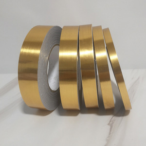 Ruban adhésif mural auto-adhésif doré/argenté brossé, imperméable, pour joints, fissures et plafonds, décoration intérieure - Product Image 1