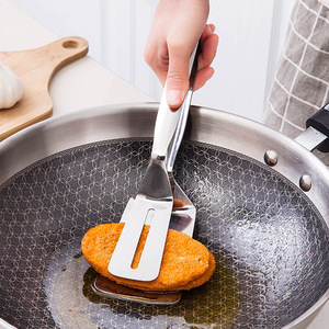 Stainless Steel Food Tongs With Spatula Heat Resistant For Frying Pan Cooking Utensils - Product Image 1