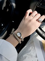 Montre Scottie 9790B pour femme, bracelet tête de serpent, style serpent, luxe, acier inoxydable, élégante et raffinée pour femme.