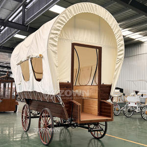 Disponible à un prix abordable Chariot unique mobile Glamping Chariot de tente Chariot de luxe extérieur Hôtel Camping Wagon Tente - Product Image 2