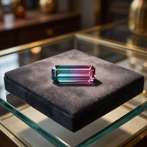 Tourmaline naturelle bicolore de qualité supérieure, taille émeraude, 7,82 CT, provenant d'Afghanistan, 22,1x6,7x5,6 mm - Product Image 2