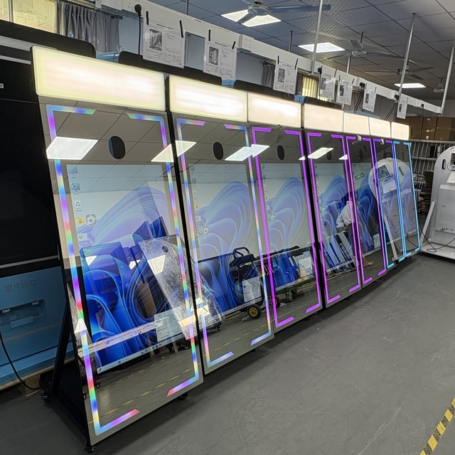 65 Inch Mirror Photo Booth with 43 Inch Touchscreen Photography HD Elegant Foto 3D Photobooth Magic Mirror Photo Booth