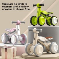 Vélo d'équilibre pour enfants à 4 roues, vélo d'équilibre pour bébé sans pédale, siège marron pour tout-petit, roues silencieuses en EVA