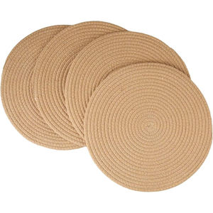 طقم مفرش طاولات من <span class=keywords><strong>6</strong></span> قطع منسوجة مقاس 13 بوصة أطباق شحن من الخيزران المرن أطباق مسطحة حاملات أواني قطنية مفرش مائدة من الخوص - Product Image 1