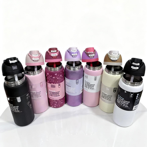 Borraccia OWALA FreeSip - Coperchio a Doppio Beccuccio, Senza BPA, Antigoccia, 32 oz, Adatta al Portabicchieri dell'Auto, Gattino Rosa - Product Image 6