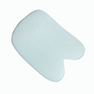 Unique V-Cut Rectangle Gua Sha Stone Natural White Xiuyan Jade Facial Sculpting <b>Tool</b> with Smooth Edges - Product Image 2