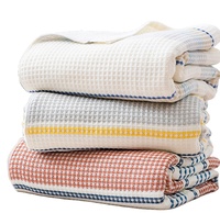 100% bio bambou coton gaufré décoratif tricoté couverture couleur unie brodé motif automne plaine teint jeter couverture