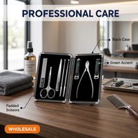 Ensemble professionnel de manucure et pédicure en acier inoxydable, kit de coupe-ongles, outil de soin des ongles pour hommes avec sac luxueux