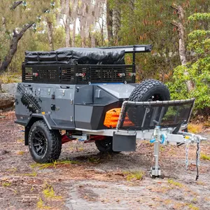 2023 ecocampro fora da estrada de melhor qualidade, mini reboque camper, com teto, barraca superior e caixa de armazenamento grande para venda