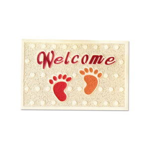 Alfombra de bienvenida con diseño de huellas, rectangular, antideslizante, para sala de estar, dormitorio, baño, entrada, alfombra de suelo con bucles de seda estampados - Product Image 4