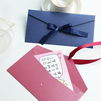 OEM Enveloppe promotionnelle personnalisée en couleur imprimée de logo Cadeau de luxe Cartes de remerciement Papier Ruban Emballage Enveloppe
