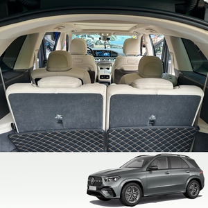 Fundas de Asiento Completas para Mercedes-Benz GLE400e 2022 -- Gris Perla Plateado con Beige (Seis Plazas) - Product Image 1