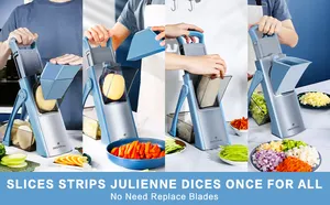 UMA VEZ PARA TODOS Fatiador De Bandolim JS03 Cozinha Vegetal Slicer Cebola Chopper Francês Fry Vegetal Cortador