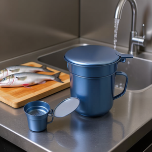 Práctico Escurridor y Colador de Pescado de Metal con Tapas, Accesorio Conveniente para la Preparación de Pescado, Categoría de Productos: Coladores y Escurridores - Product Image 3