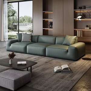 Sofá para sala de estar, sofá de fila recta para tres personas, apartamento pequeño de lujo ligero, sofá sencillo moderno de cuero - Product Image 3