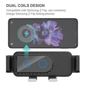 Support de téléphone de voiture à double bobine Chargeur sans fil pour téléphone portable Samsung Z Fold <span class=keywords><strong>3</strong></span> Z <span class=keywords><strong>Flip</strong></span> <span class=keywords><strong>3</strong></span> 4 <span class=keywords><strong>5</strong></span> - Product Image 6