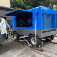 Compresseur d'air mobile diesel sur remorque Airstone 410KW 1059CFM 30m3/min 30Bar 435Psi pour forage de roche en mine