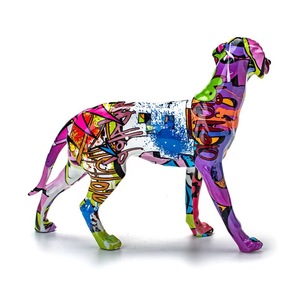 Decorazione della casa di alta qualità ornamenti <span class=keywords><strong>animali</strong></span> artefatti colorati statue di cani resina figurine di Bulldog francese scultura - Product Image 1