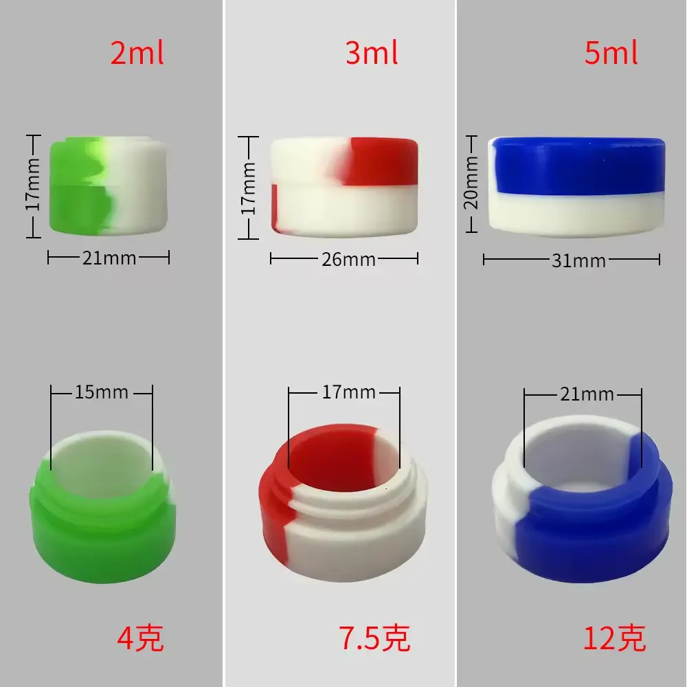 Contenitore personalizzato 22ml scatola di immagazzinaggio contenitore stampato all'ingrosso di alta qualità per uso alimentare Silicone piccola scatola portatile