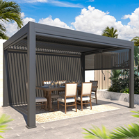 Pergola de jardin extérieure moderne de luxe avec toit à lamelles automatique en aluminium thermolaqué pour grand balcon et décorations de jardin