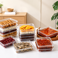 Boîte en plastique transparente PET carrée multi-tailles pour pâtisseries, confiseries, charcuterie, emballage et présentation de produits alimentaires en magasin