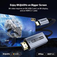 Câble BENFEI USB C vers HD MI 2.1 8K 60Hz 4K 240Hz 6 pieds, coque en aluminium, tressé en nylon