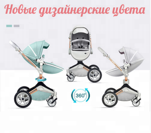 Hot Mom passeggino di lusso 3 in 1 sistema di viaggio per <span class=keywords><strong>carrozzina</strong></span> High Land-scape con carrozza pieghevole per auto seta per neonati Baby F023 - Product Image 5