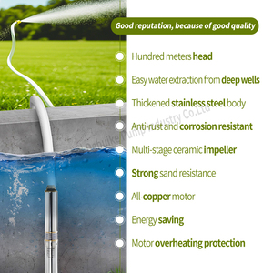 80 मीटर 200 मीटर सौर सिंचाई जंग प्रतिरोधी स्टेनलेस स्टील गहरी अच्छी तरह से सबमर्सिबल वाटर पंप - Product Image 3