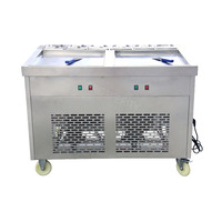 Machine à rouleaux de crème glacée à double plaque, électrique, pour yogourt glacé et crème glacée frite