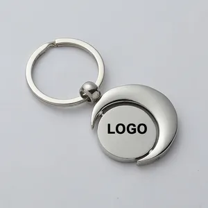 Custom Logo Keyring Metal Souvenir Keychains Spinner Zinc Alloy Key Chain Person Rotating Blank Metal Keychain