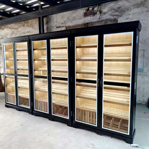 Spanische Zedernholz-Regale Zigarren-Vitrine mit Befeuchter <span class=keywords><strong>LED</strong></span>-Beleuchtung Doppelflügeltüren Begehbares Design - Product Image 5