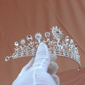 Crystal Teardrop Ivory <strong>Navy</strong> Rhinestone Hair <strong>Accessories</strong> Opulent Wedding Headdress Crown for Bride Diamond Hair Chain <strong>Accessory</strong> - Product Image 5
