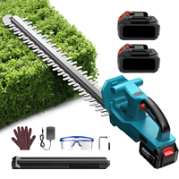 Taille-haie électrique portable 21V au lithium 2-en-1 sans fil, mini cisaille à gazon pour jardin