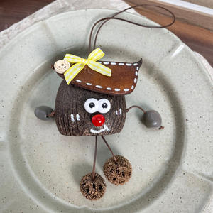 Campana de Agua Natural con Forma de Animal de Dibujos Animados, Hecha a Mano con Concha de <span class=keywords><strong>Paulownia</strong></span>, Colgante para Terapia de Sonido Curativo, Paquete de <span class=keywords><strong>Semillas</strong></span>, Decoración Divertida para Puntos Turísticos - Product Image 3