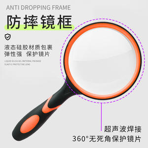 3 Handheld <b>Magnifier</b> 100 Mm Glass Lens 10x And 5x Magnification For <b>Reading</b> Science Experiments Seniors Students - Product Image 3